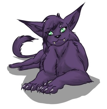 whim werecat lying down pose