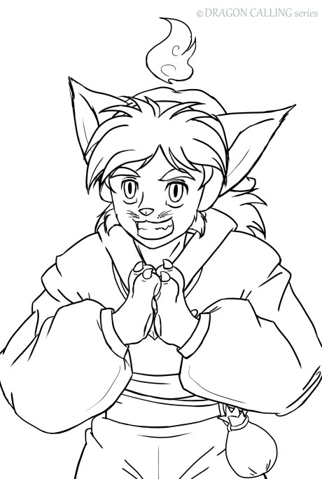 Line Art Dragon Calling Ghinzel