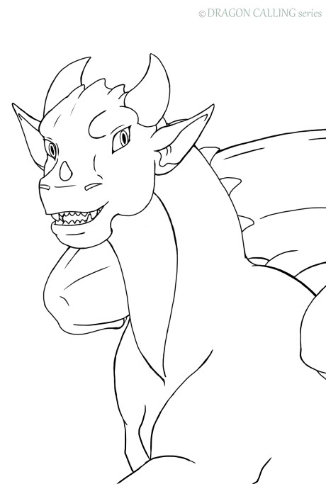 Line Art Dragon Calling LaekaDraeon